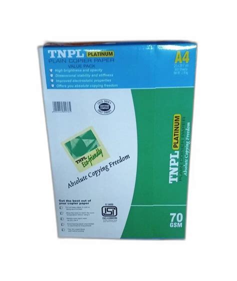 TNPL Platinum A4 70 GSM Copier Paper For Photocopy Roughness Smooth