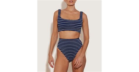 Hunza G Patricia Stripe Bikini In Blue Lyst