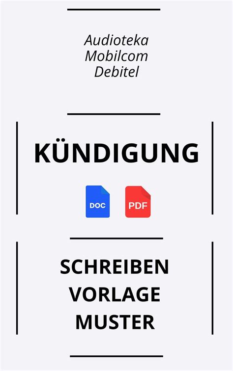 Vorlage Audioteka Mobilcom Debitel Kündigung Formular Schreiben