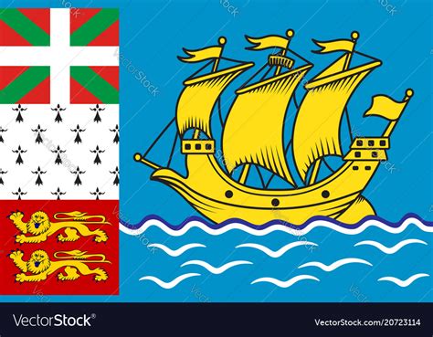 Flag of saint pierre and miquelon france Vector Image