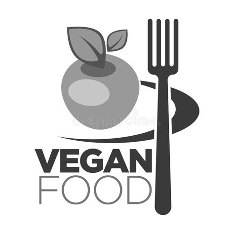 Vegan Food Logo For Vegetarian Cafe Or Menu Design Template Stock