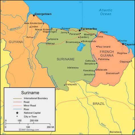 Suriname Map