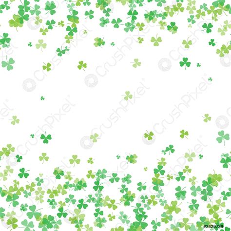 Saint Patricks Day Frame With Green Tree Leaf Clovers On Stock Vector 2420739 Crushpixel