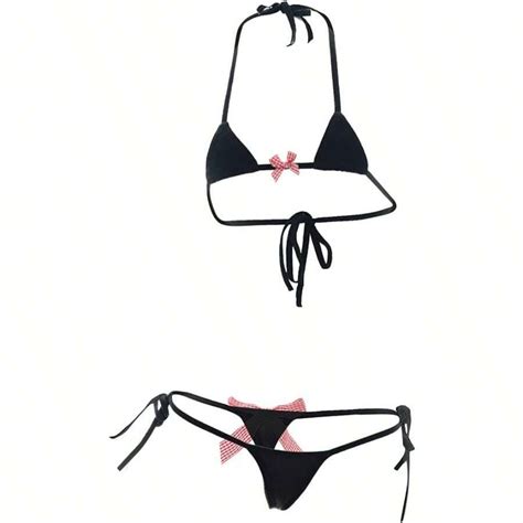 Womens Micro Tanning Bikini Kawaiii Japanese Cute Anime Lingerie Set