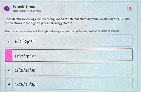 Solved Potential Energy Homework Answered Consider The Following