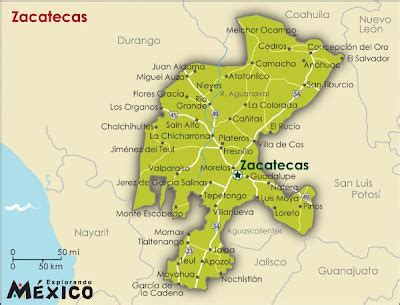 Around the World Maps: Zacatecas Map