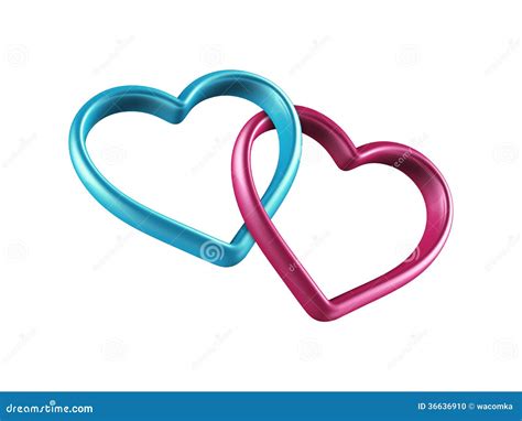 3d Colorful Hearts Linked Together Stock Illustration Illustration Of