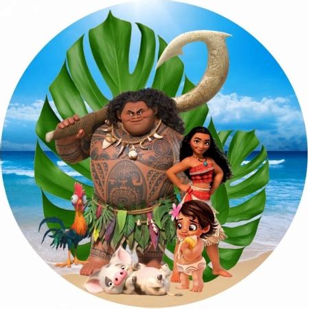 Painel Redondo Tecido Sublimado 3D Moana FRD 5353 Felicitá