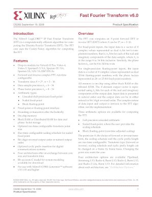 Fillable Online Xilinx DS260 Fast Fourier Transform V6 0 Data Sheet Fax