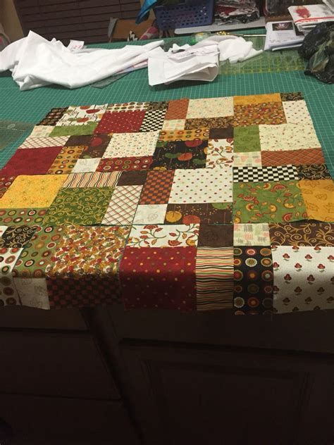 Start Of A Fall Disappearing Patch Table Topper Wall Quilt My Goal