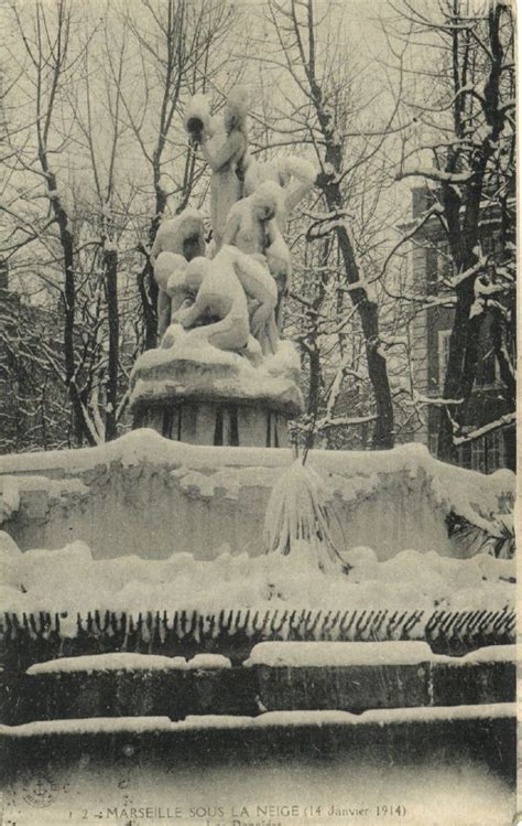 Les Danaïdes sous la Neige 14 Janvier 1914 Marseille Monument Statue