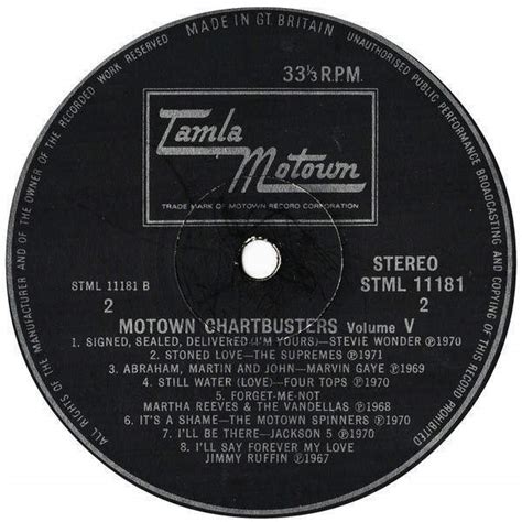 Various Motown Chartbusters Vol Vinyl Ebay