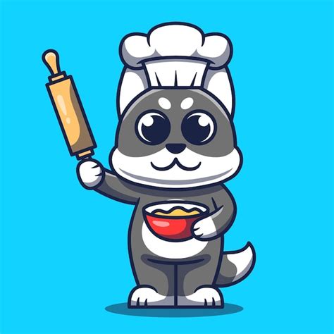 Mignon, Chien, Chef Cuisinier, Cuisine, Dessin Animé, Illustration ...