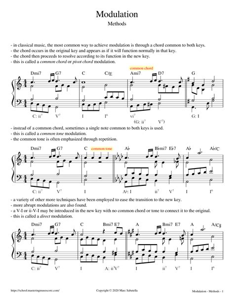 Modulation: Methods Sheet music for Piano (Solo) | Musescore.com