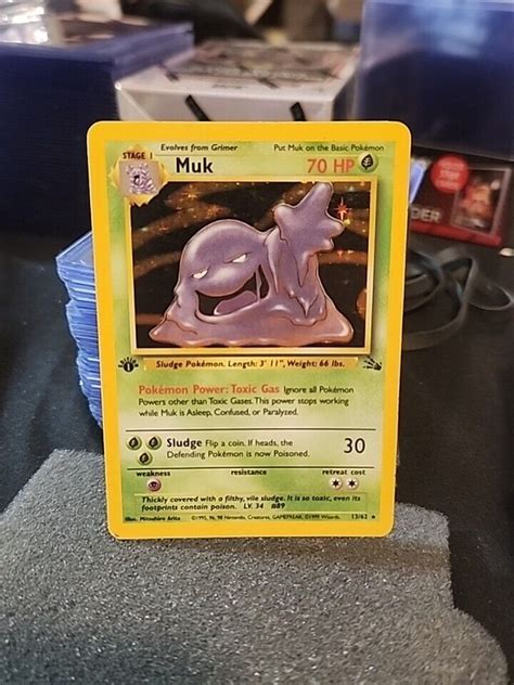 Pok Mon Tcg Muk Fossil Holo St Edition Holo Rare Ebay