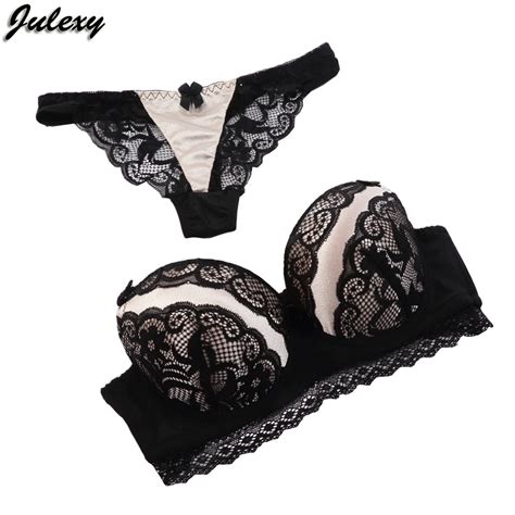 Julexy New Arrivals Sexy Hollow Out Thongs Bra Brief Sets ABC Lace