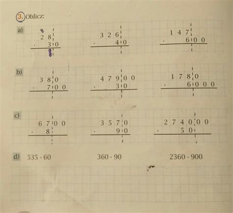 Matematyka z plusem klasa 4 Ćw 3 str 49 Mnożenie przez liczby z zerami