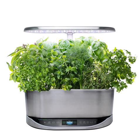 Aerogarden Bounty Elite Stainless Steel Comes With A Gourmet Herb Seed