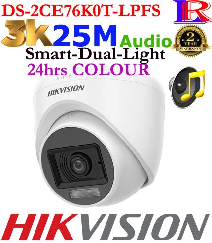 Hikvision K Smart Hybrid Light Audio Dome Camera Ds Ce K T Lpfs