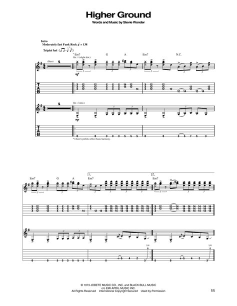 Higher Ground By Red Hot Chili Peppers Guitar Tab Guitar Instructor