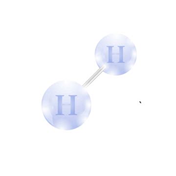 Hydrogen Molecule Isolated On White Background As Chemical Element From