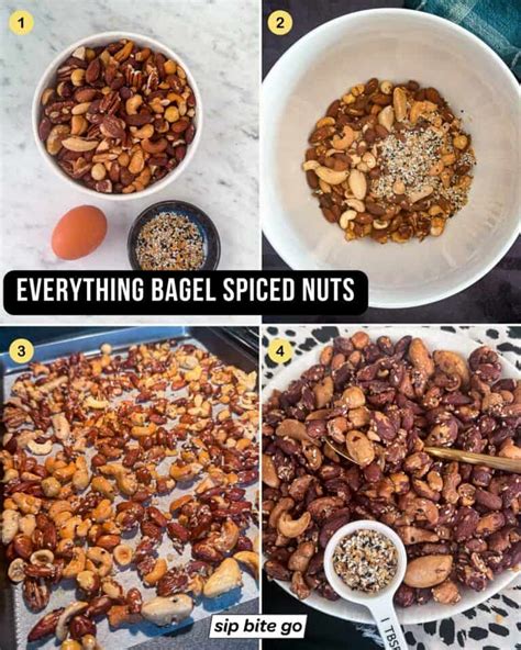 Everything Bagel Spiced Nuts Recipe Sip Bite Go