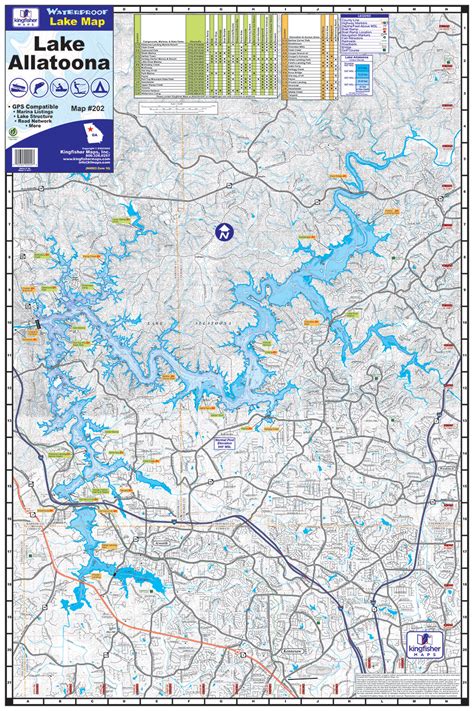 Lake Allatoona Waterproof Map #202 – Kingfisher Maps, Inc.