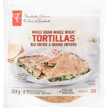 PC Whole Grain Whole Wheat Large Tortillas PC Ca