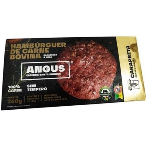 Hambúrguer bovino angus cara preta 360gr oferta na Supermercado Bergamini