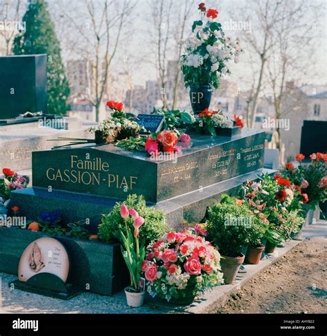 Singer Edith Piaf Grave In Pere Lachaise Cemetery In The City Of Paris