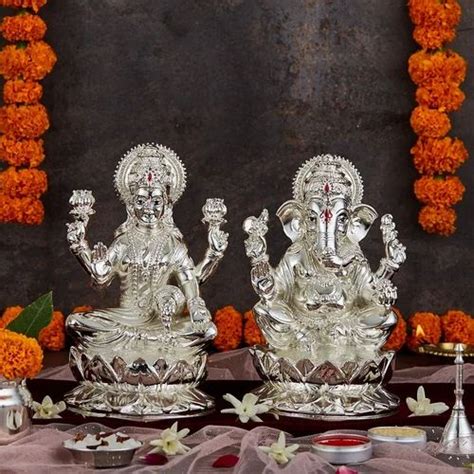 Silver Plated Laxmi Ganesh Idol Temple At Rs Set In Gurugram Id