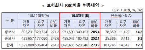 보험사 1분기 Rbc비율 2739mg손보 100 상회 이투데이