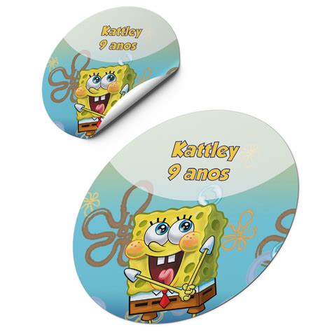 Adesivos Personalizados Tema Bob Esponja Festa Infantil Elo