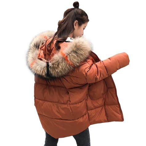 2019 New Plus Size Winter Women Jacket Coats Big Fur Hooded Warm Winter