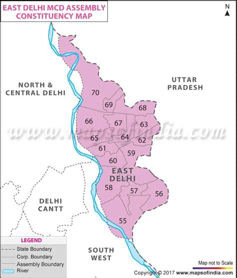 Municipal Corporation of East Delhi (EDMC) Assembly Constituency Map