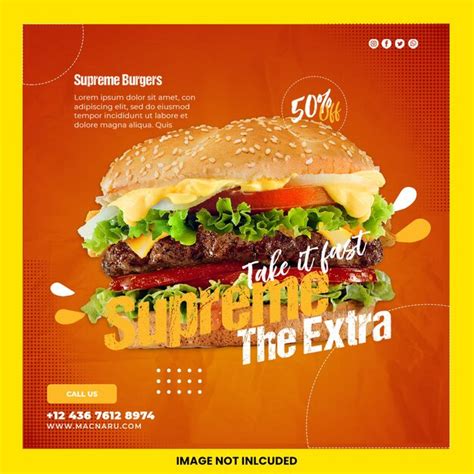 Premium Psd Burger And Food Menu Social Media Banner Template