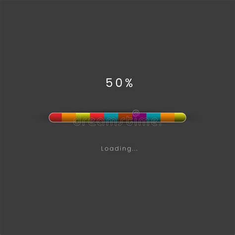 Rainbow Loading Progress Bar Collection Vector Illustration Rainbow