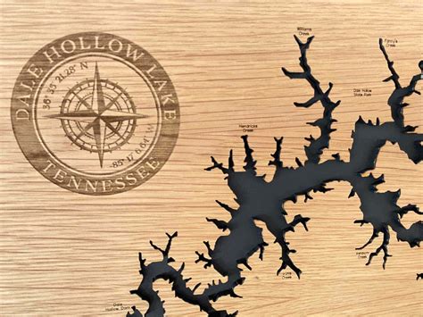 Dale Hollow Lake Map | Custom Engraved Map | Tennessee Gift | Dale
