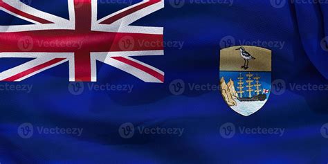 3D Illustration Of A Saint Helena Flag Realistic Waving Fabric Flag