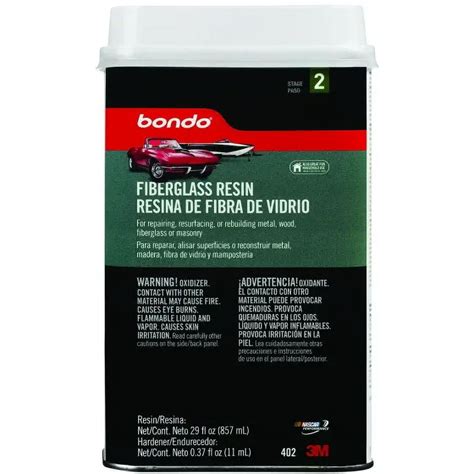 3m 402 Bondo 1 Quart Fiberglass Resin With Cap Each