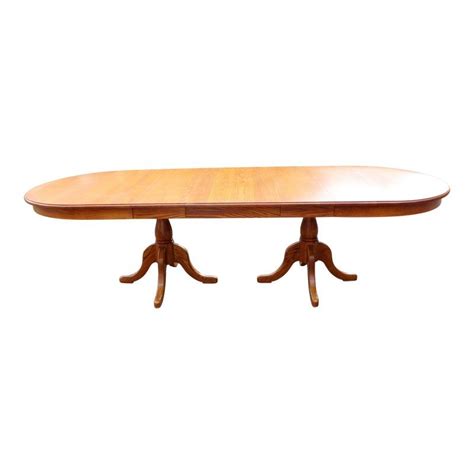 Tom Seely Solid Oak Oval Double Pedestal Dining Table Dining Table