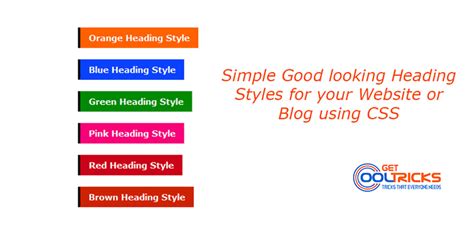 Good Looking Heading Styles For Websites Using Css Get Cool Tricks