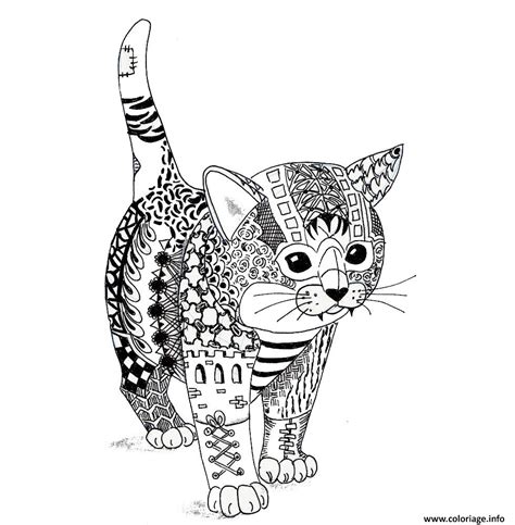 Coloriage Chaton Chat Adulte Mandala Jecolorie