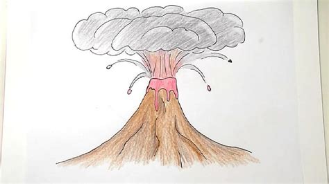 Volcano Pencil Drawing