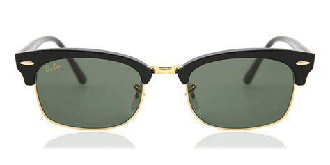 Ray Ban Rb3916 Clubmaster Square 130331 Sunglasses Shiny Black Gold Visiondirect Australia