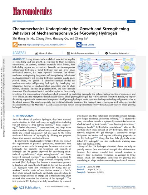 Pdf Chemomechanics Underpinning The Growth And Strengthening