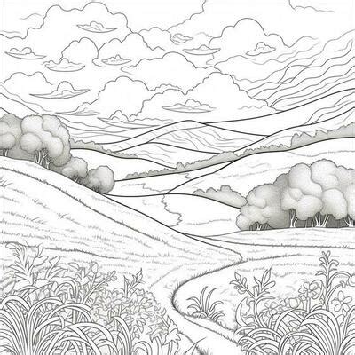 Landscape Line Drawing Stock Photos, Images and Backgrounds for Free ...