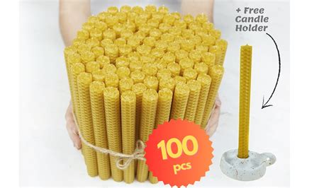 SET of 100 Bulk Beeswax Candles. Bulk Beewax Candles Pack. Pure Beeswax ...