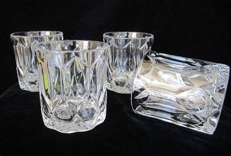 4 Pc Crown Royal Whiskey Rocks Glass Set Vintage Set Diamond Etsy India Prism Pattern Crown