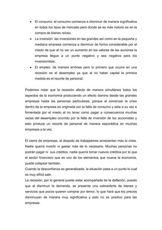 Jaime Paniagua Recesion Economica PDF